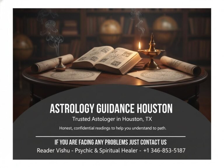 Indoor scene with astrological charts and oil lamp for astrologer in Houston