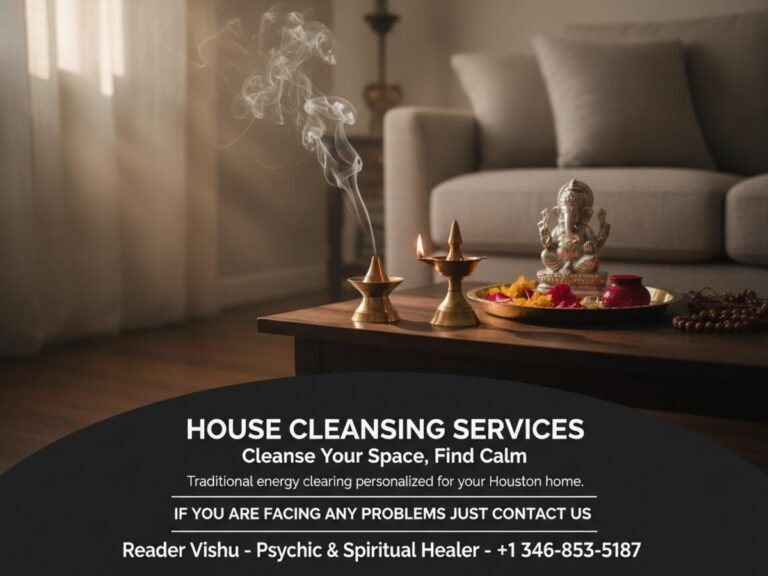 House cleansing services spiritual setup with incense in Houston, TX