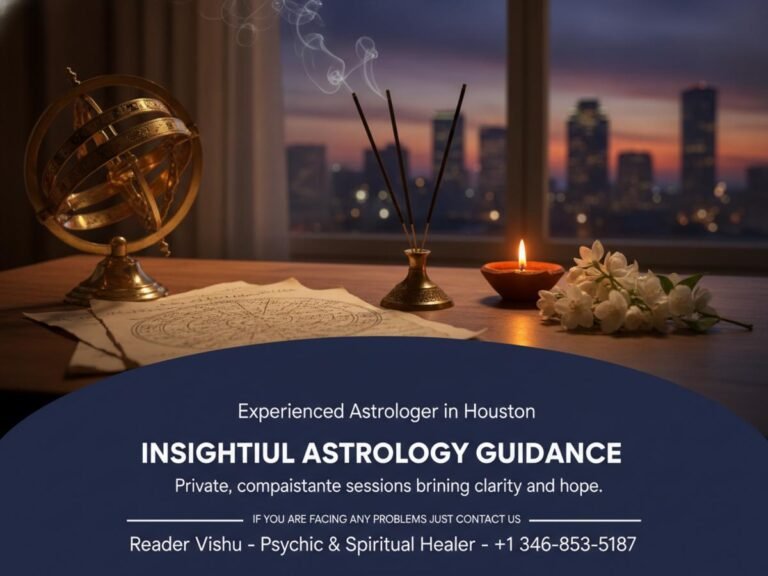 Traditional astrology tools on desk representing astrologer in Houston Texas