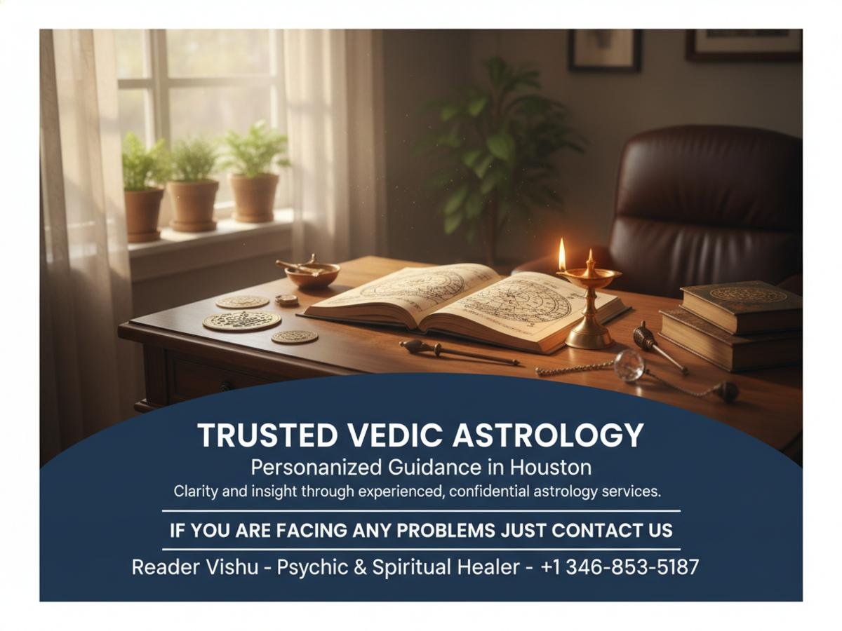 Finding the Best Vedic Astrologer USA in Houston, TX Best Vedic astrologer USA office with astrology chart Houston lighting