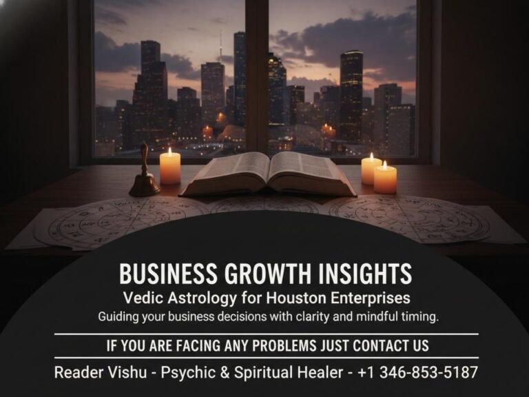 Business growth astrology charts and Vedic book Houston setting