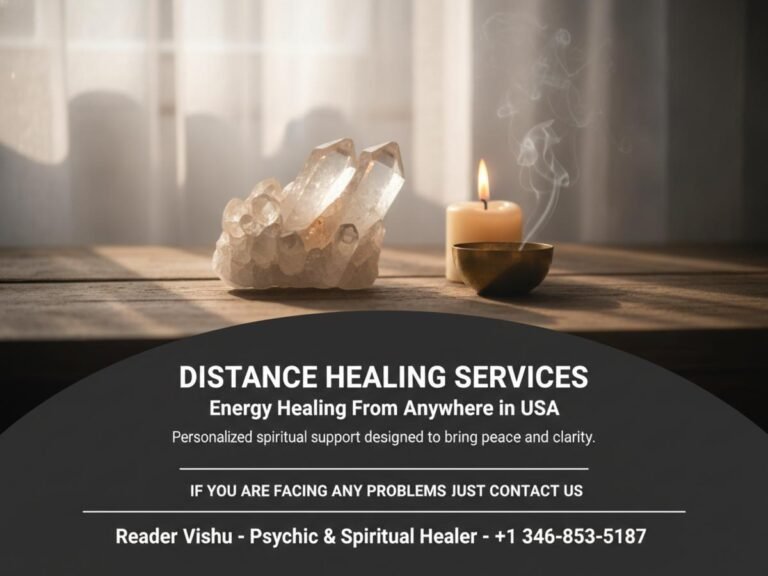 Crystal and candle setup symbolizing distance healing usa Houston TX