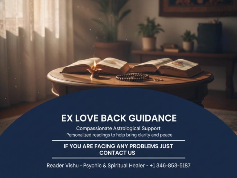 Wooden table with Vedic astrology books and diya lamp Houston