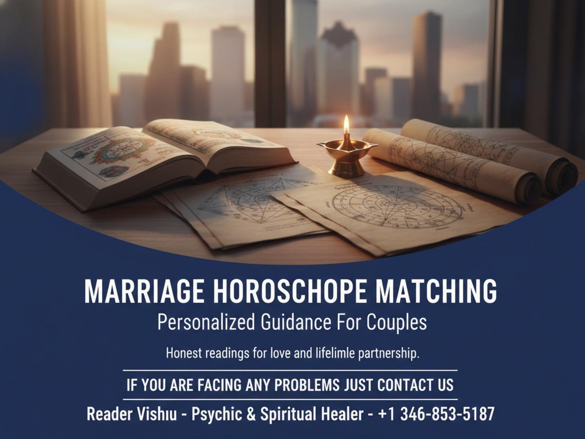 Horoscope matching for marriage charts on table Houston