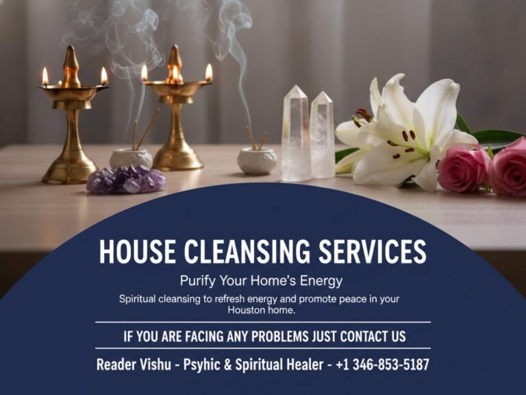 Spiritual house cleansing services ritual with warm lamps Houston