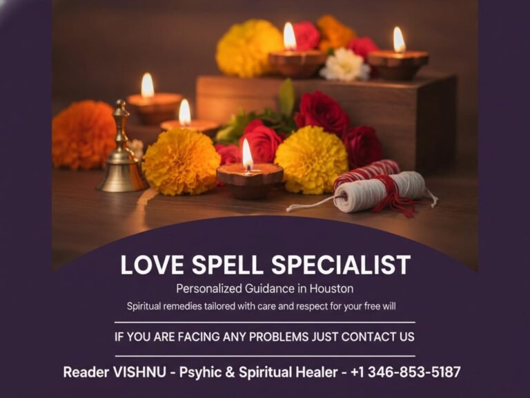Spiritual altar with love spell items representing Houston powerful love spell specialist