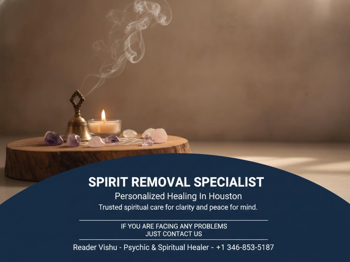 Finding a Spirit Removal Specialist Near Me in Houston, TX Quiet spiritual room with calming objects for spirit removal Houston