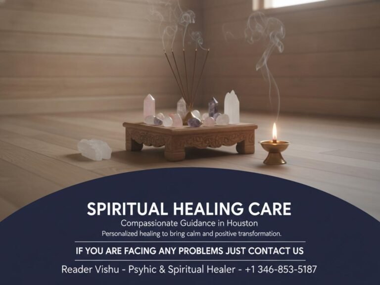 Spiritual healer calm peaceful setting with crystals Houston Texas