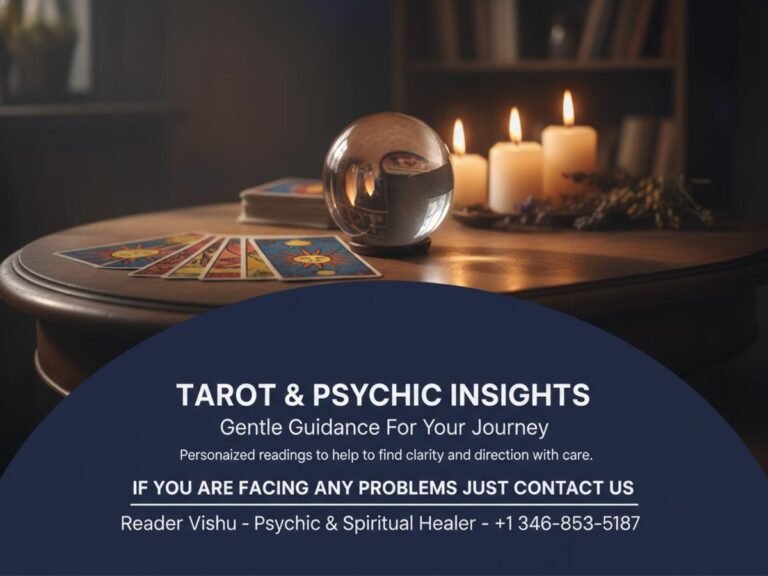 Tarot and psychic reading setup with cards and crystal ball Houston