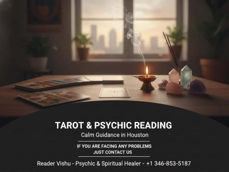 Tarot and psychic reading session setup Houston TX