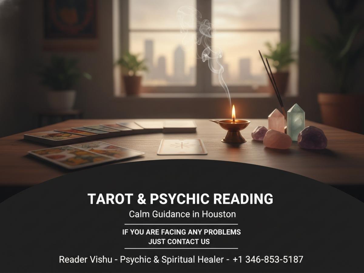 Tarot and psychic reading session setup Houston TX