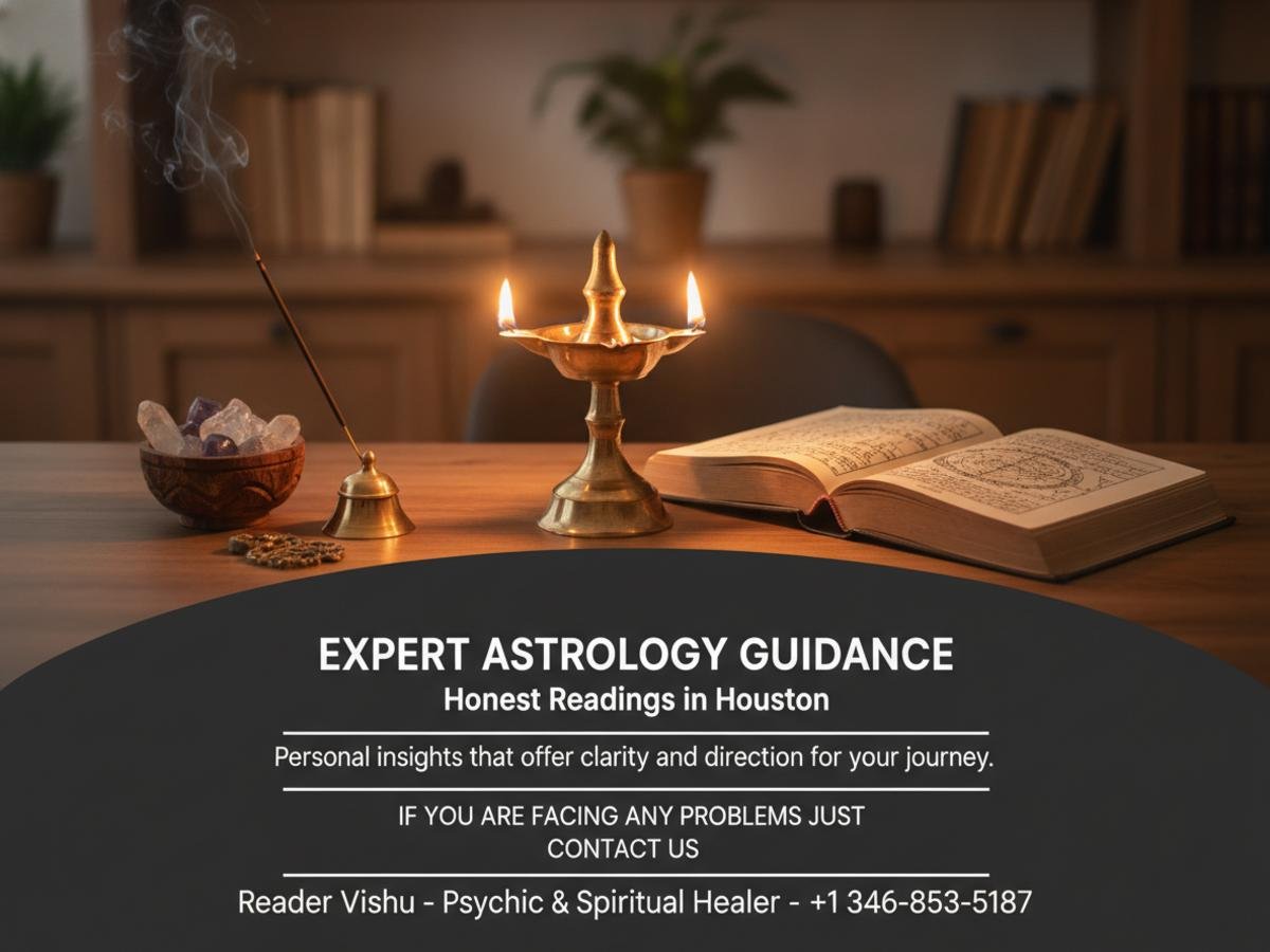 Warm spiritual setting featuring astrologer tools for astrologer in Houston